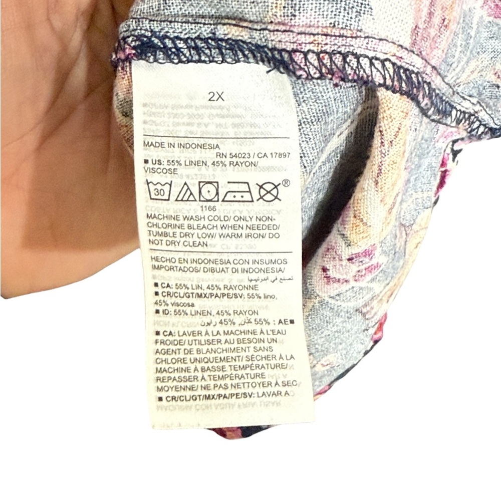Old Navy Midi Cami Dress Size 2X Navy Pink Floral Pockets - Picture 12 of 12